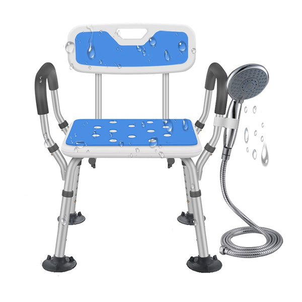 Bath Chair With Handrail & Backrest - Non-slip