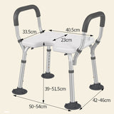 Adjustable Bath Chair With Handrail