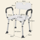 Adjustable Bath Chair With Handrail