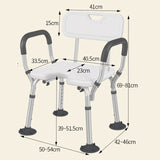 Adjustable Bath Chair With Handrail